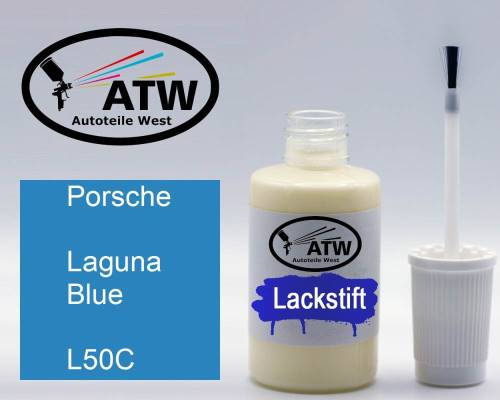 Porsche, Laguna Blue, L50C: 20ml Lackstift, von ATW Autoteile West.